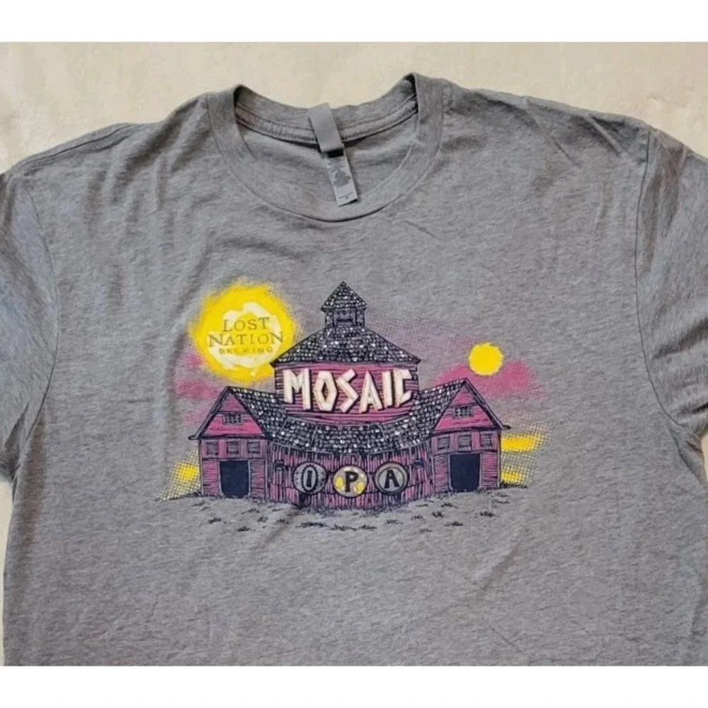 LOST NATION BREWING MOSAIC IPA WOMENS GRAY SHORT SLEEVE T SHIRT SIZE MEDIUM